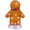 14&#x22; LED Lighted Acrylic Gingerbread Man with Scarf Outdoor Christmas Decoration